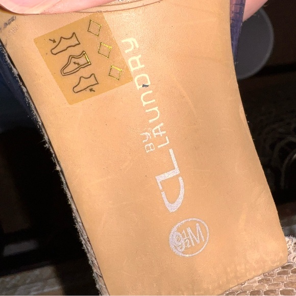 Chinese Laundry ankle strap block heel sandal snake print with tan straps - Picture 7 of 11